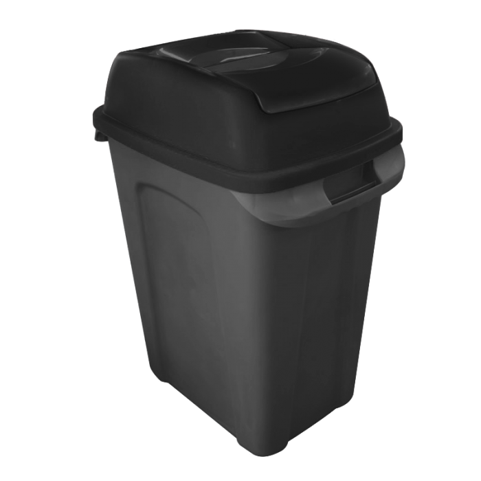 Cos gunoi colectare selectiva RAKI HIPPO 50lt,46x34xh63cm culoare negru