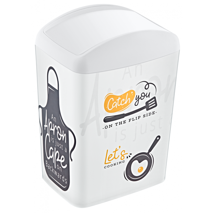 Cos gunoi cu capac batant 5 lt cu decor Catch you