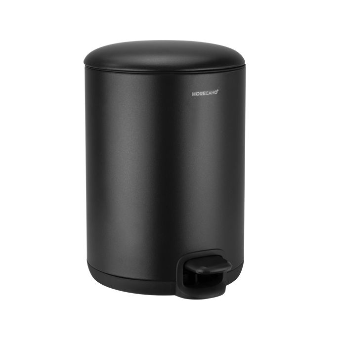 Cos gunoi cu pedala pentru baie 5 litri,21xh31 cm,negru