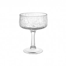 Cupa/bol din sticla texturata cu picior Cracked 900ml,14,5xh20cm