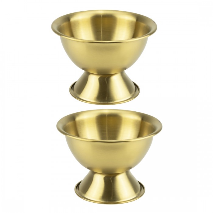 Cupa servire desert cu picior Culinaro Gold 12,5xh8,5cm,inox,auriu