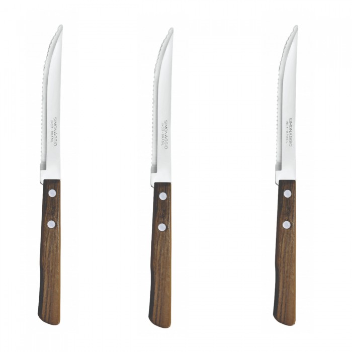 Cutit friptura,steac set 3 bucati SIMONAGGIO BIGGER CUCINA cu maner lemn