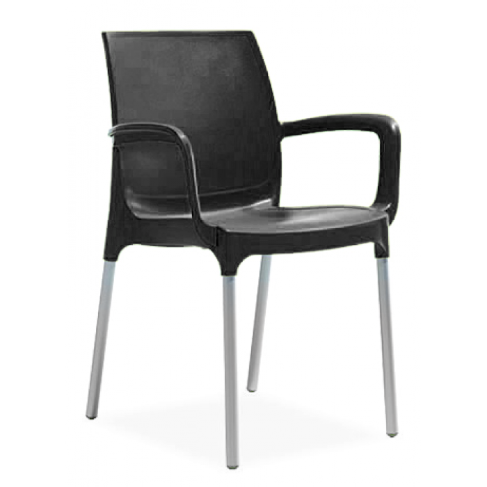 Scaun gradina,terasa cu brate RAKI SUNSET culoare neagra MN0142337