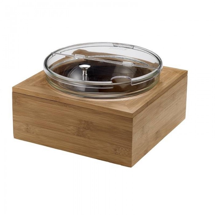 Suport bambus pentru bol LEONE diametru 22cm 26x26x11cm