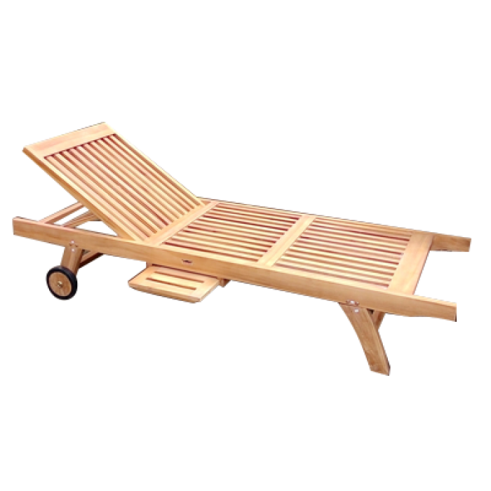 Sezlong lemn cu suport lateral 200x65xh35cm