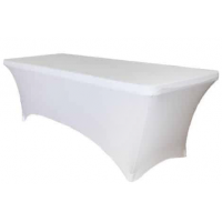 Husa elastica alba pentru masa plianta catering, evenimente 244x76xh74cm RAKI
