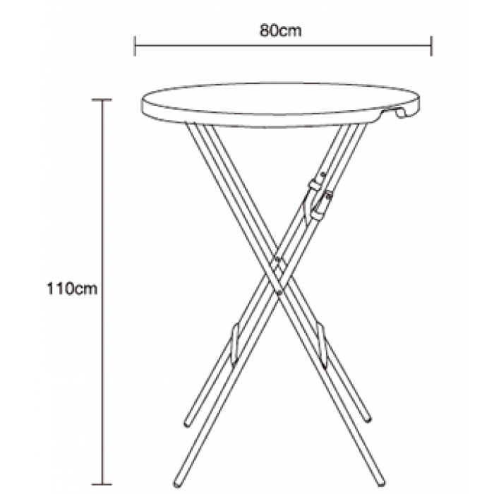Masa plianta rotunda inalta catering CULINARO ECO LINE D80xH110cm greutate 11kg