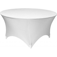 Husa elastica alba pentru masa plianta rotunda catering, evenimente 180cm RAKI