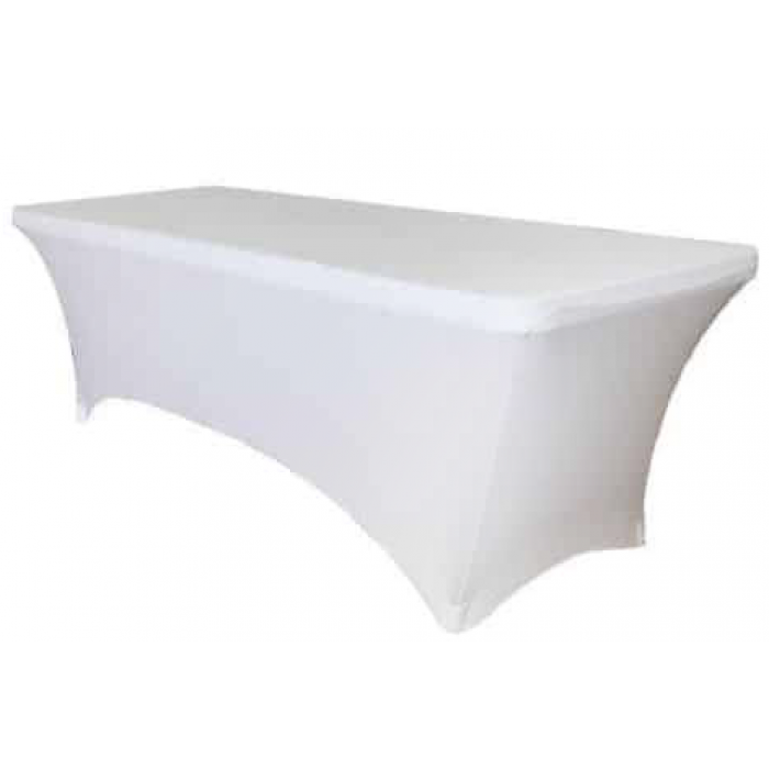 Husa elastica alba pentru masa plianta catering, evenimente 152x76xh74cm RAKI