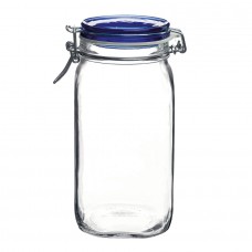 Borcan sticla cu inchidere ermetica BORMIOLI FIDO 1500ml capac albastru (1.49540)