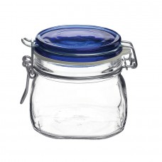 Borcan sticla cu inchidere ermetica BORMIOLI FIDO 500ml capac albastru (1.49510)