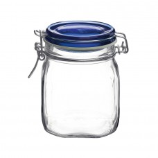 Borcan sticla cu inchidere ermetica BORMIOLI FIDO 750ml capac albastru (1.49520)