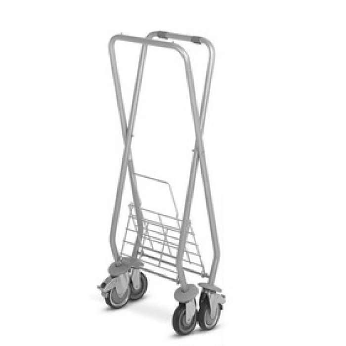 Carucior hotelier pliabil RAKI cu sac PVC lenjerie murdara 40x43cm