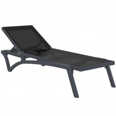 Sezlong RAKI PACIFIC 193х68х35cm cadru din polipropilena cu fibra de sticla si stofa mesh inlocuibila, culoare neagra