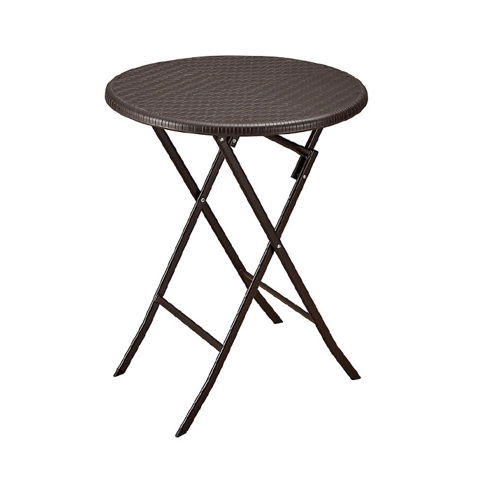 Masa plianta rotunda balcon/terasa RAKI D60xh74cm poliratan maro