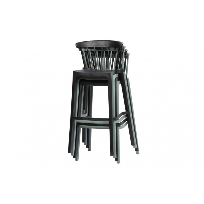 Scaun bar gri RAKI ASPEN, polipropilena, 51x54xh103cm