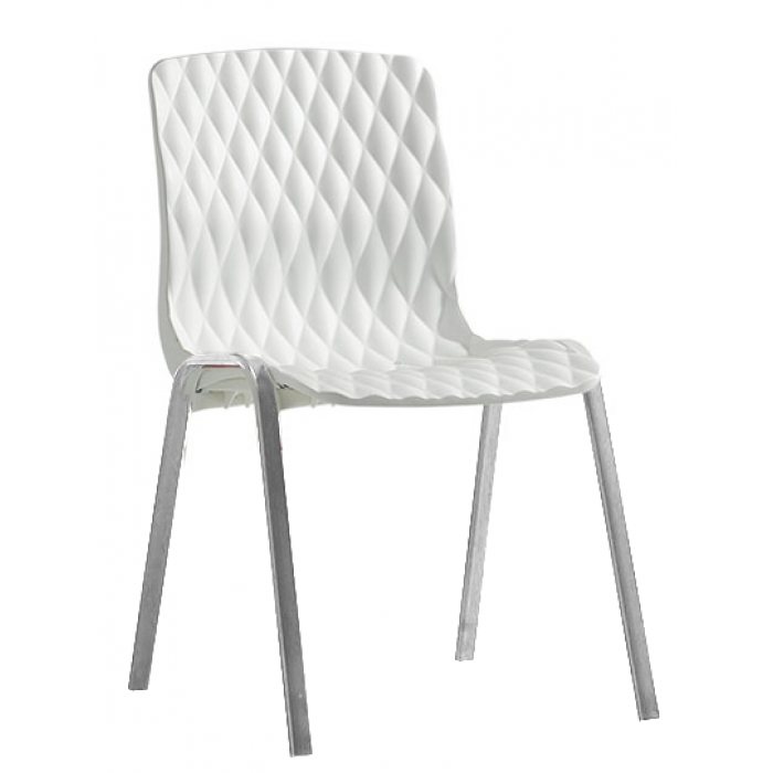 Scaun terasa ROYAL din polipropilen cu fibra de sticla alba 52x50xh83cm MN0142340