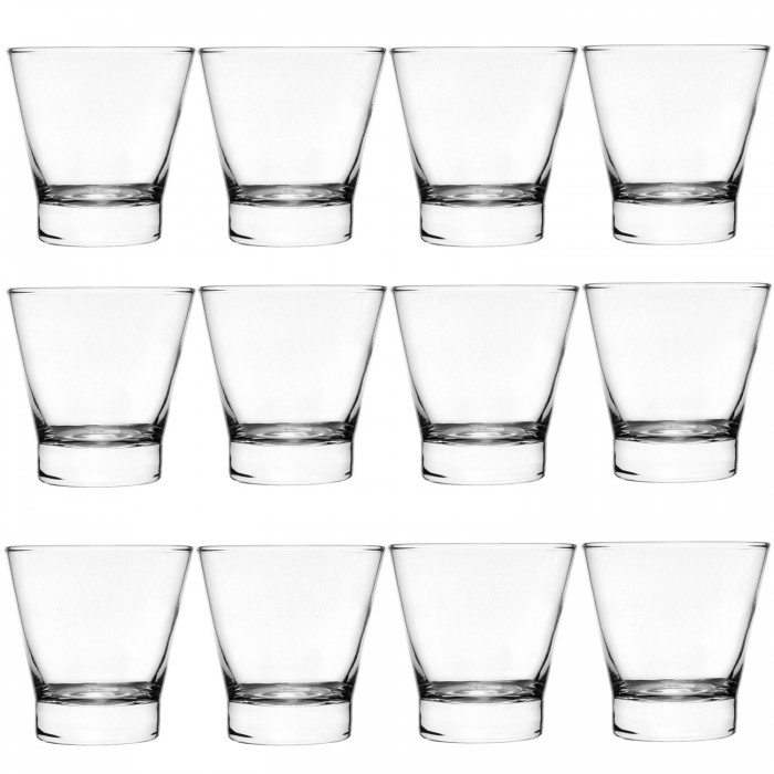 Set 12 pahare whisky NADIR ILHABELA, 350ml, D9,7xh9,9cm, sticla