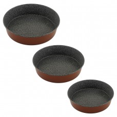Set 3 tavi cuptor, aluminiu cu strat antiaderent, RAKI, D28xh6cm, D32xh7,5cm, D36xh7,2cm