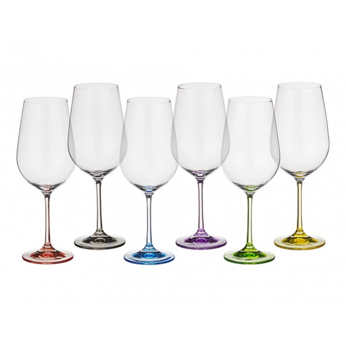 Set 6 pahare pentru vin BOHEMIA CRISTAL RAINBOW 350ml