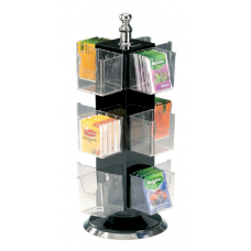 Stand rotativ pliculete ceai, 12 compartimente, h36cm, RAKI, policarbonat-acril