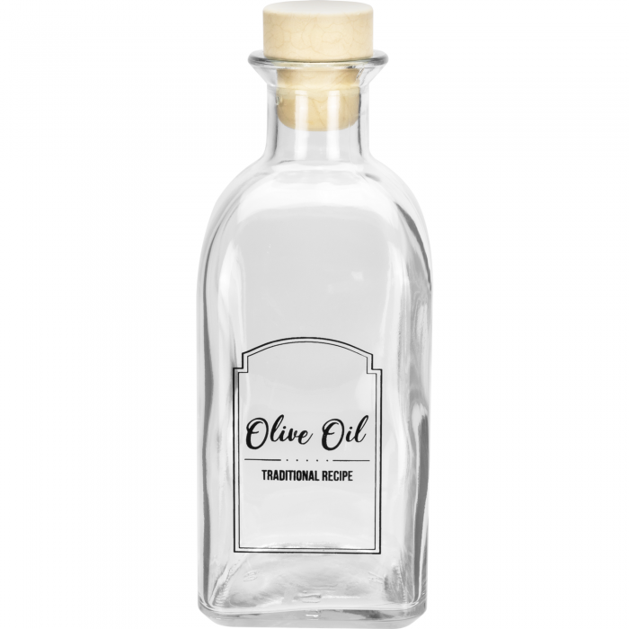 Sticla ulei oliviera cu dop pluta RAKI, 250ml, din sticla