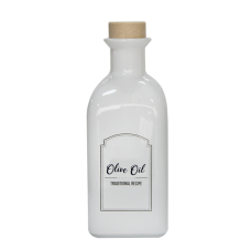 Sticla ulei oliviera cu dop de pluta RAKI, 700ml, culoare alba