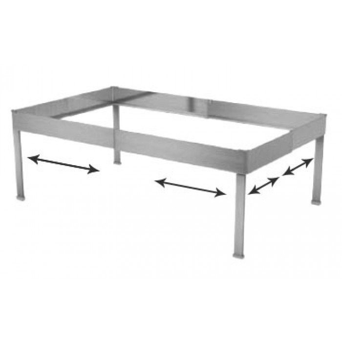 Suport reglabil din inox pentru tavi gastronorm, RAKI, 53x32,5xh7cm, argintiu
