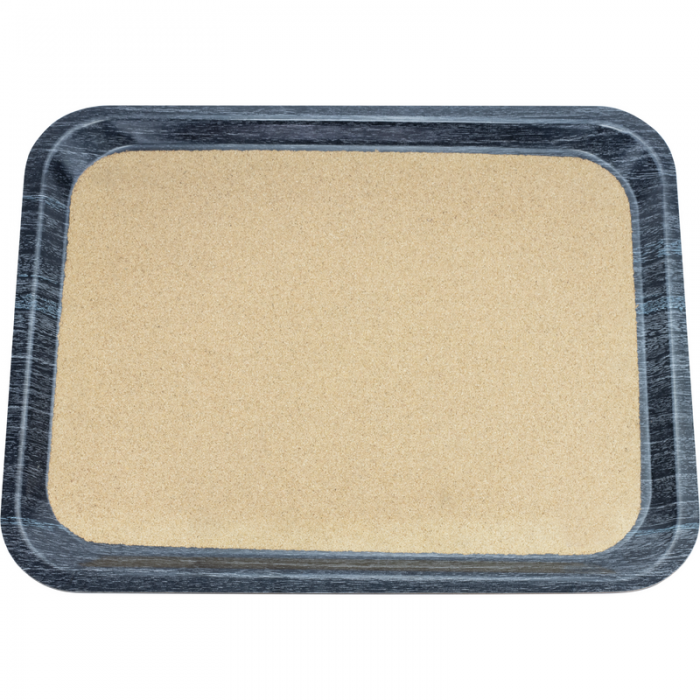 Tava servire dreptunghiulara cu baza din pluta RAKI, 46x36cm, plastic, culoare granit