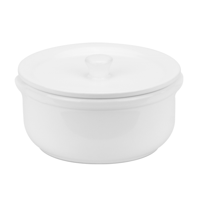 Vas ceramic cu capac CULINARO, D14xh6,6cm, 600ml, alb