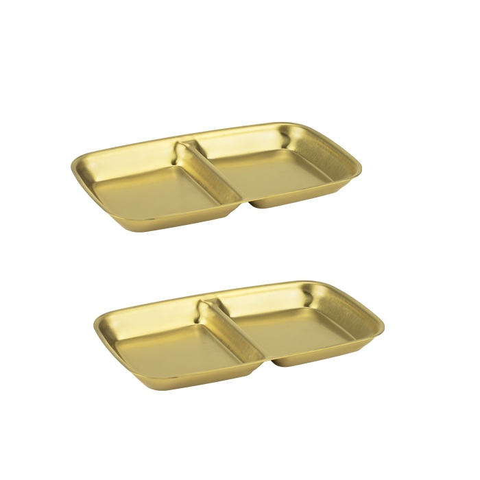 Farfurie cu 2 compartimente Culinaro Gold 15,5x9cm,inox,auriu