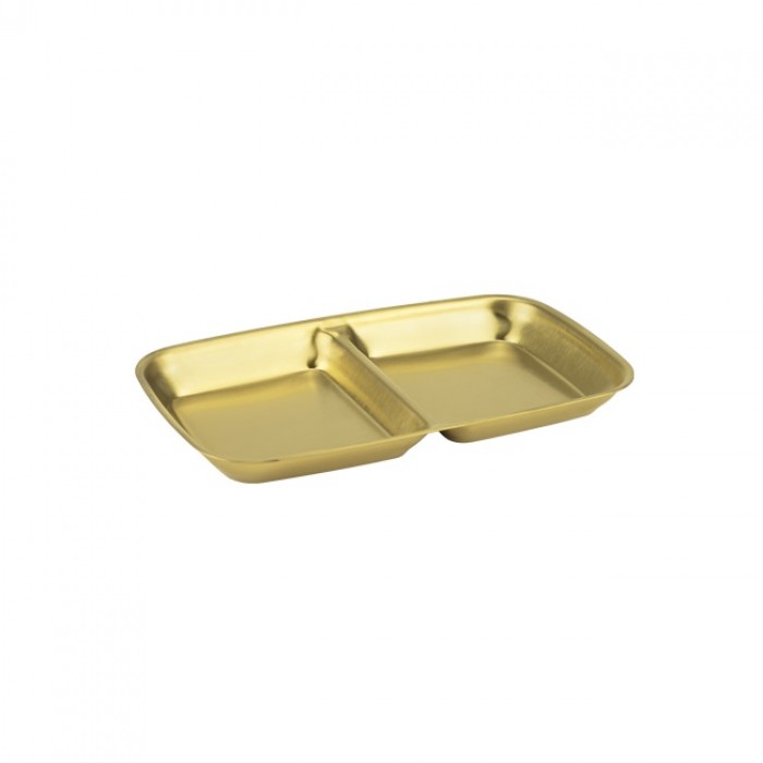 Farfurie cu 2 compartimente Culinaro Gold 15,5x9cm,inox,auriu