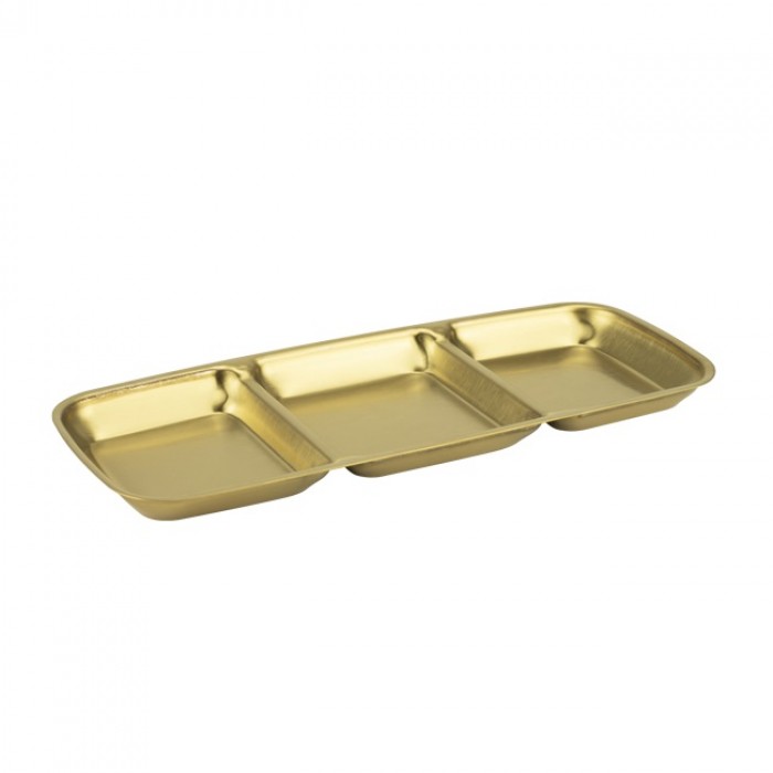 Farfurie cu 3 compartimente Culinaro Gold 22,5x9cm,inox,auriu