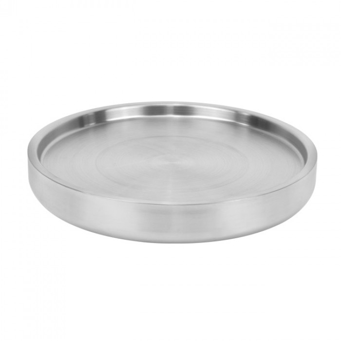 Farfurie cu pereti dubli Vintage Silver 28xh4cm,inox