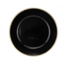 Farfurie suport RAKI  33cm polipropilena neagra cu margine aurie