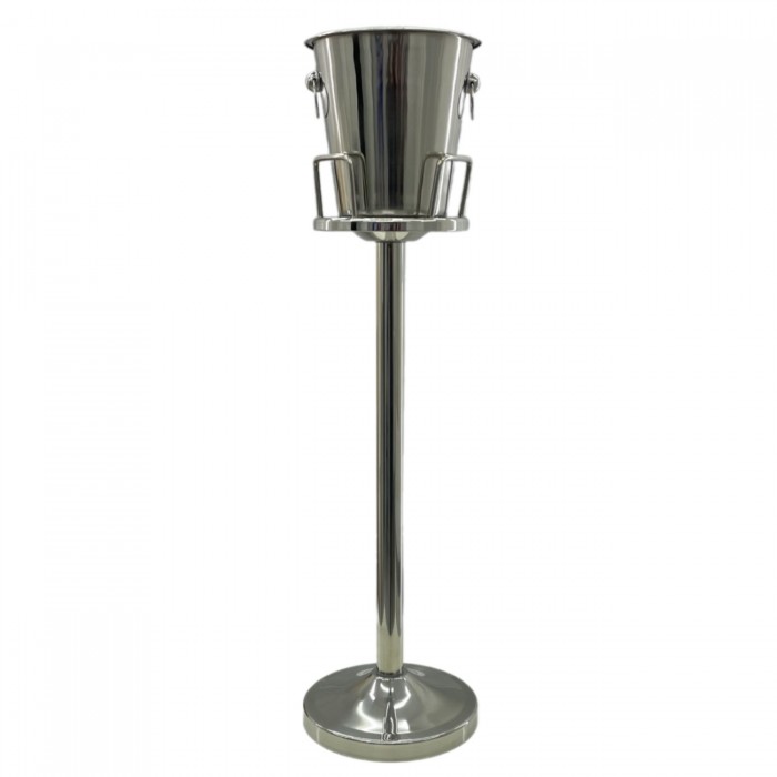 Frapiera inox cu inele rotunde si picior argintiu Raki 20xh89cm