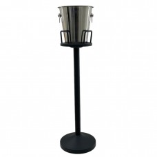 Frapiera inox cu inele rotunde si suport negru Raki 20xh89cm