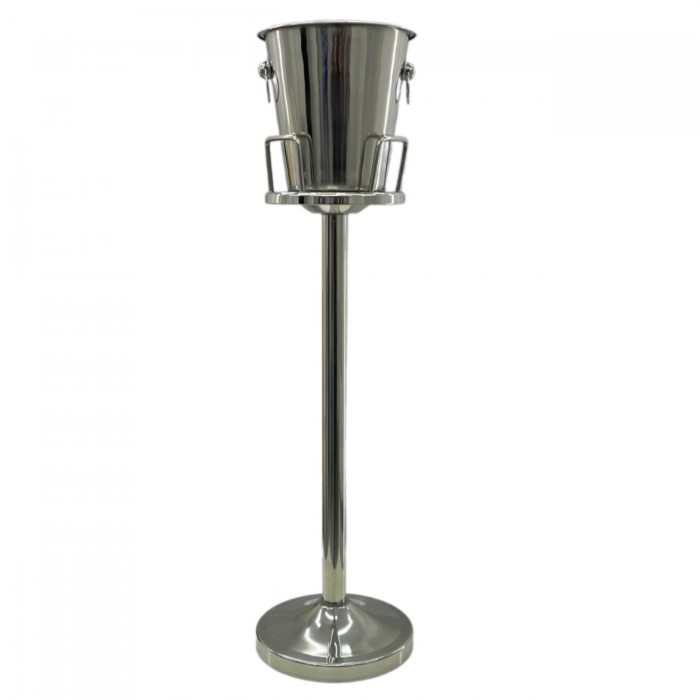Frapiera inox mat cu inele rotunde si picior argintiu Raki 20xh89cm