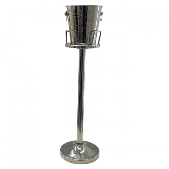 Frapiera inox relief cu inele Raki si picior argintiu 20xh89cm