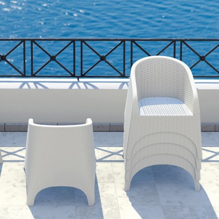 Set mobilier terasa/gradina 2 fotolii ARUBA cu masuta cafea MIAMI 93x53xh45cm polipropilen/fibra sticla culoare maro + 2 perne