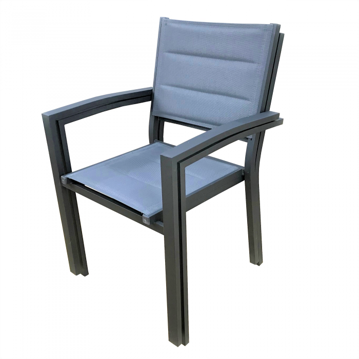 Set mobila exterior pentru terasa/balcon masa patrata maro RAKI BAKA  78xh74cm cu 2 scaune cu brate din panza cu cadru aluminiu