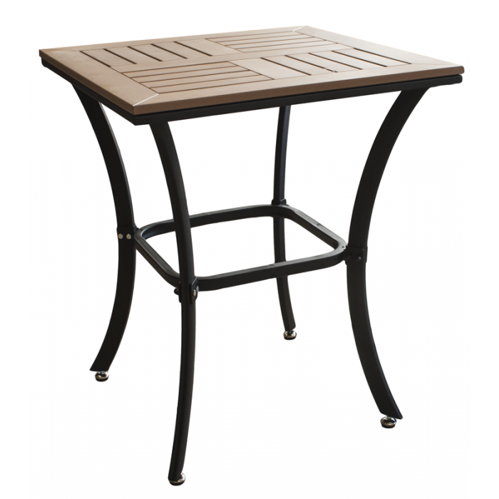 Set terasa/gradina RAKI HUNA masa patrata polywood  60xh74cm cu 2 scaune cu brate din panza cu cadru aluminiu