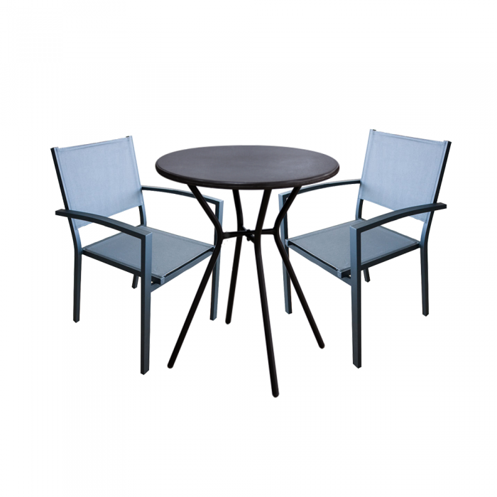 Scaun terasa/gradina cu brate RAKI, din panza cu cadru aluminiu, 57x52xh87cm