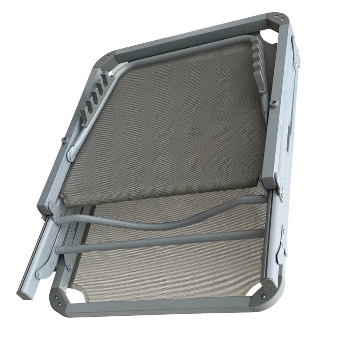 Sezlong plabil RAKI PINKI 188x56cm cadru metalic cu profil lat culoare gri