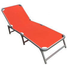 Sezlong plabil RAKI PINKI 188x56cm cadru metalic cu profil lat culoare orange