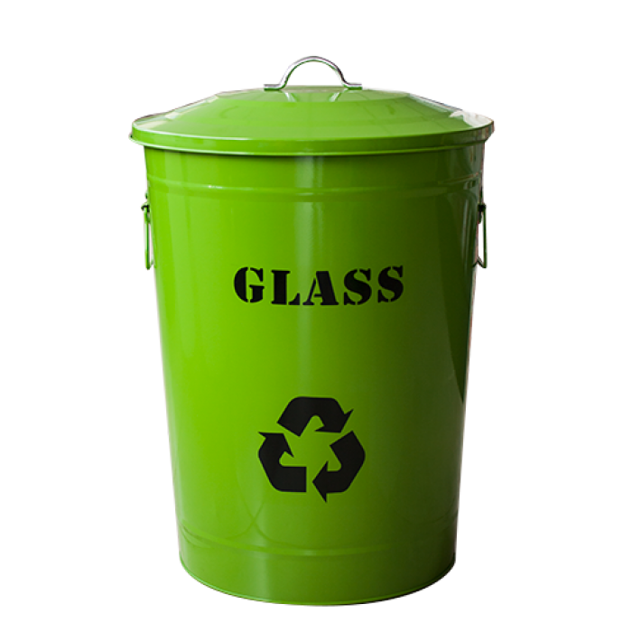 RAKI ICIKALA Cos gunoi metalic cu capac 49l 32x39x57cm colectare selectiva, verde