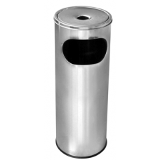 RAKI ICIKALA Cos gunoi cu scrumiera de exterior 12l 20x20xh58cm pentru hotel, cromat