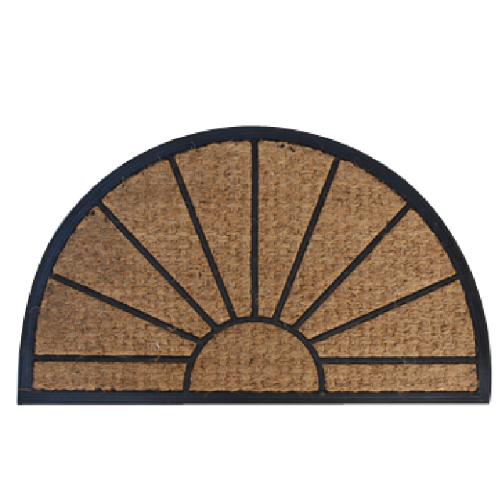 Covoras intrare RAKI semirotund, din cauciuc si fibra de nuca de cocos 75x45cm