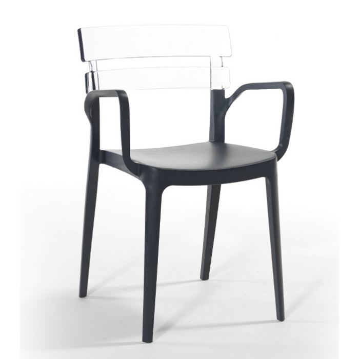 Scaun terasa cu brate, RAKI BERMUDA BISTRO 54,5x51xh81,6cm din polipropilena cu fibra de sticla