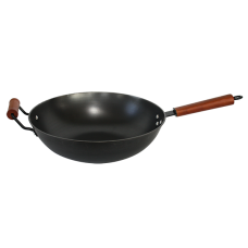 Tigaie Wok profesionala RAKI cu maner din lemn 34cm